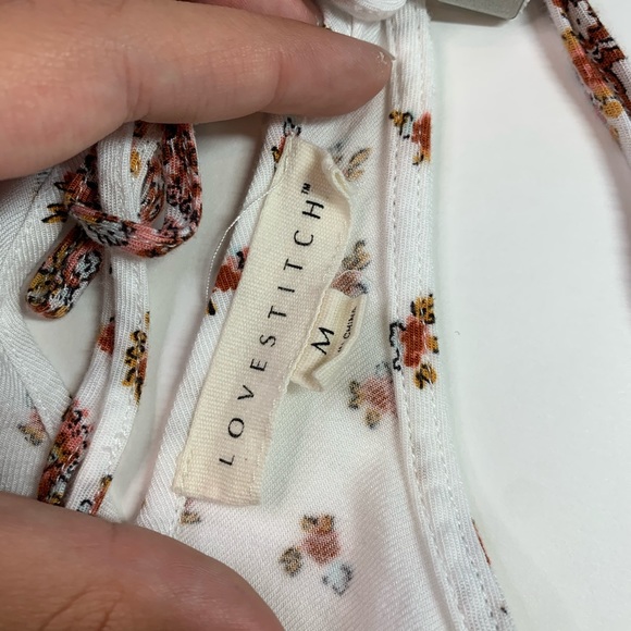 white bohemian patterned spaghetti strap tank top - Picture 2 of 3